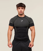 Gymshark Onyx 5.0 Seamless T-Shirt - Black/Light Grey