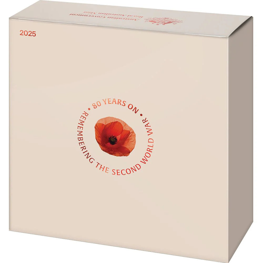 2025 $2 80 Years On: Remembering the Second World War 'C' Mintmark Coloured Fine Silver Proof Coin