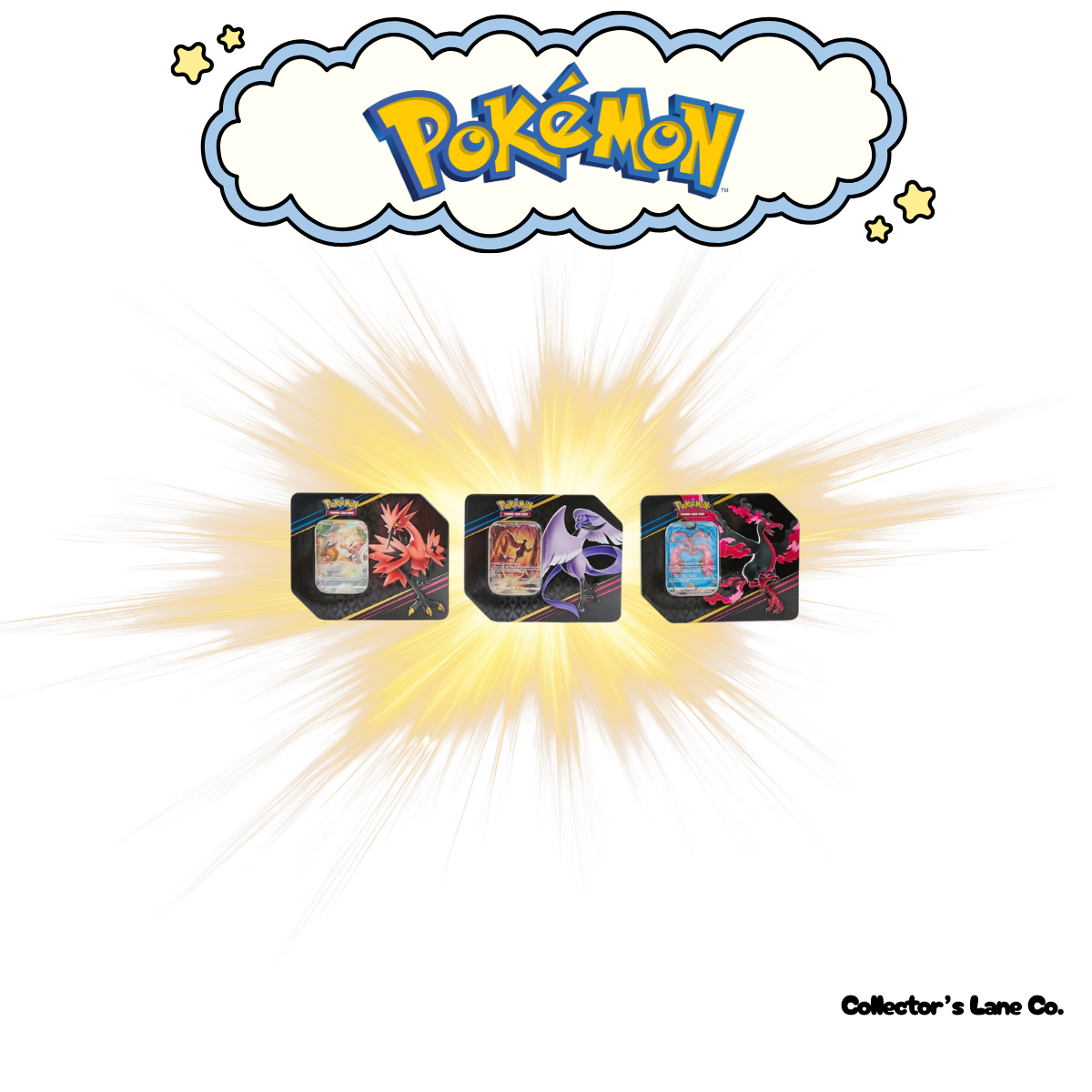 Pokemon Trading Card Game: Crown Zenith Tin x3 Galarian Articuno, Galarian Zapdos and Galarian Moltres