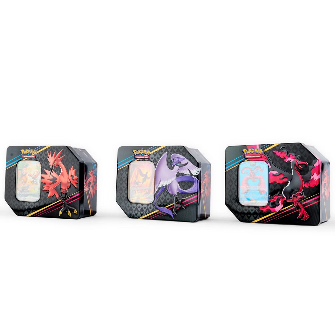 Pokemon Trading Card Game: Crown Zenith Tin x3 Galarian Articuno, Galarian Zapdos and Galarian Moltres