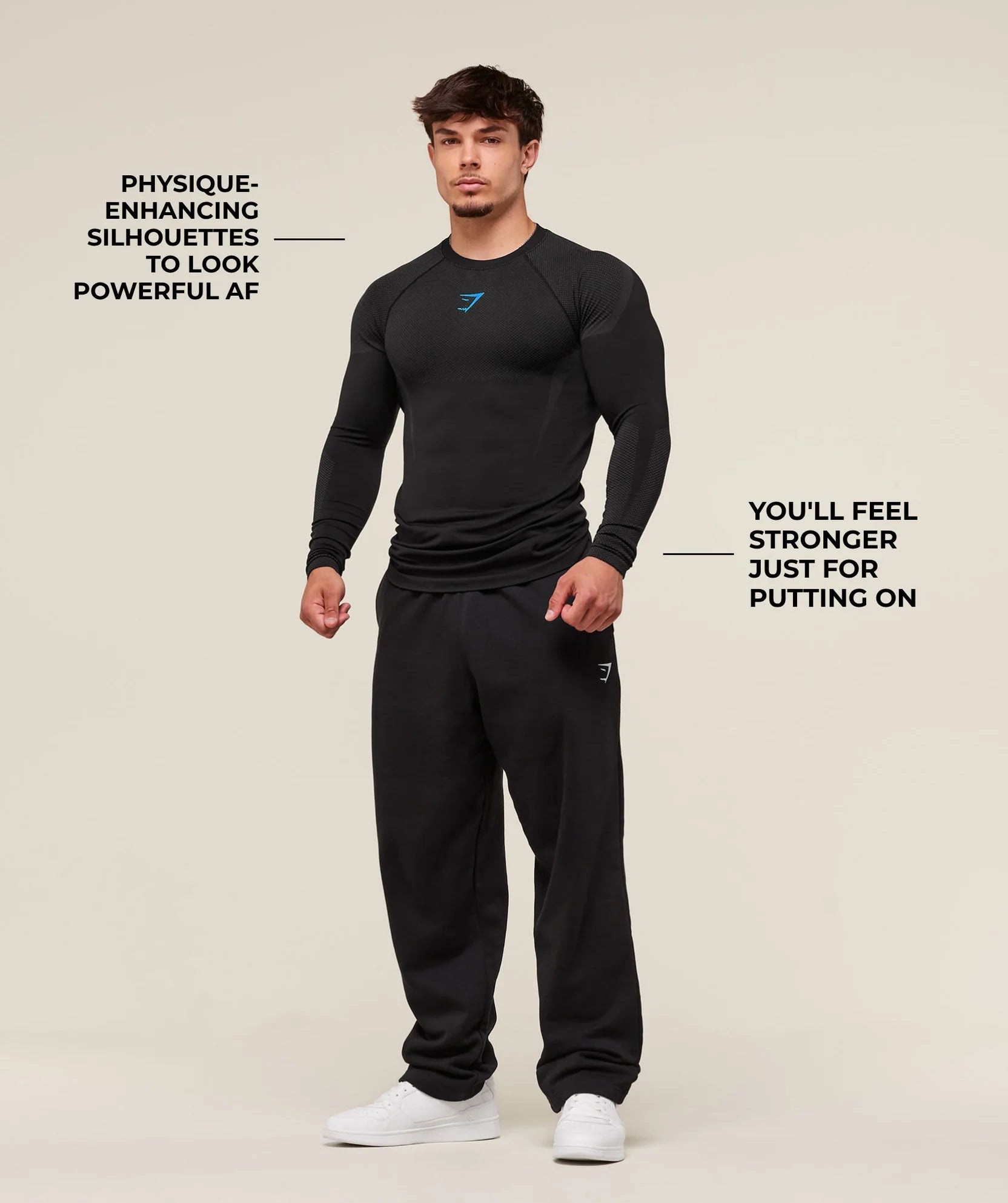 Gymshark Onyx 5.0 Seamless Long Sleeve T-Shirt - Black/Onyx Grey