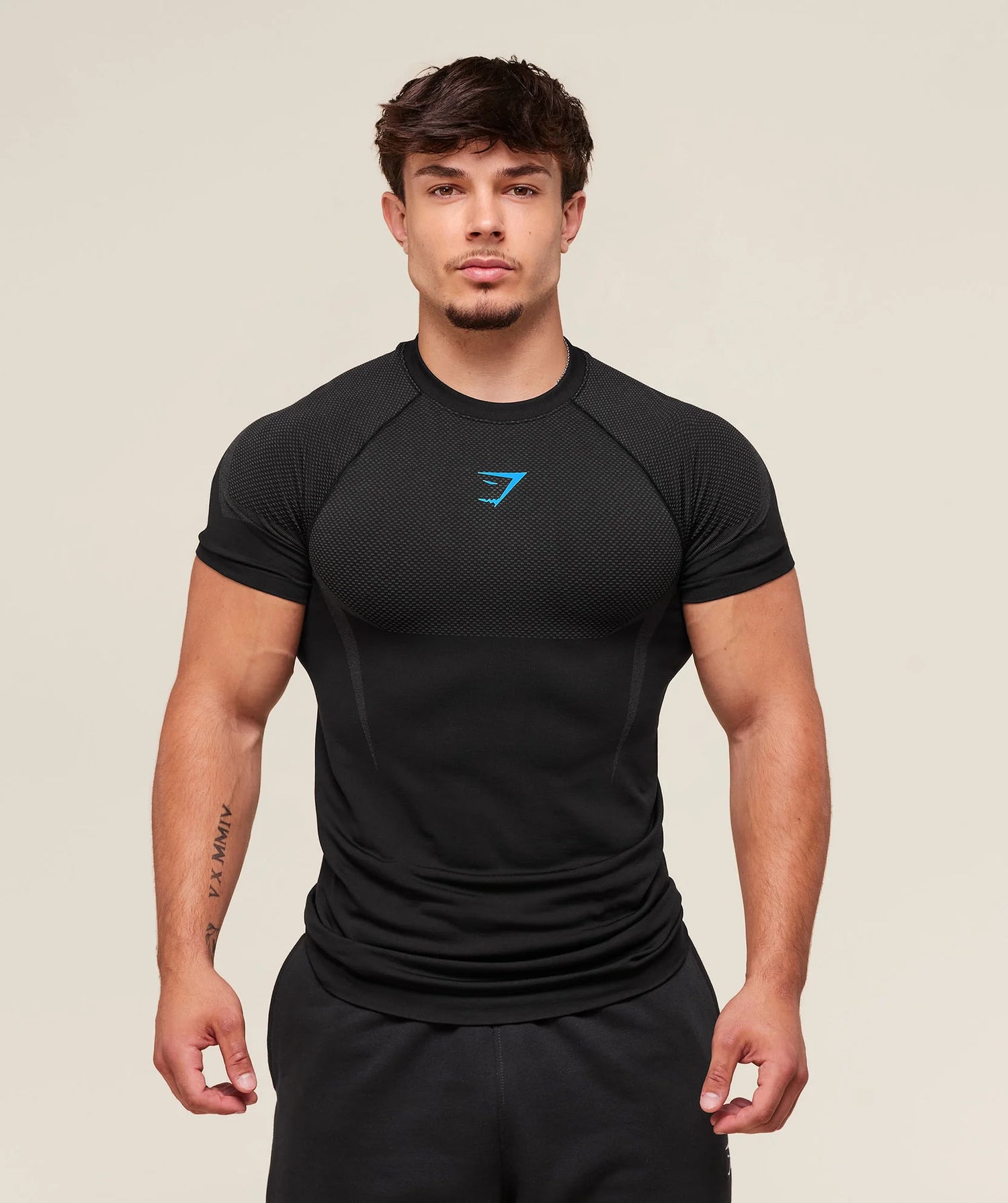 Gymshark Onyx 5.0 Seamless T-Shirt - Black/Onyx Grey