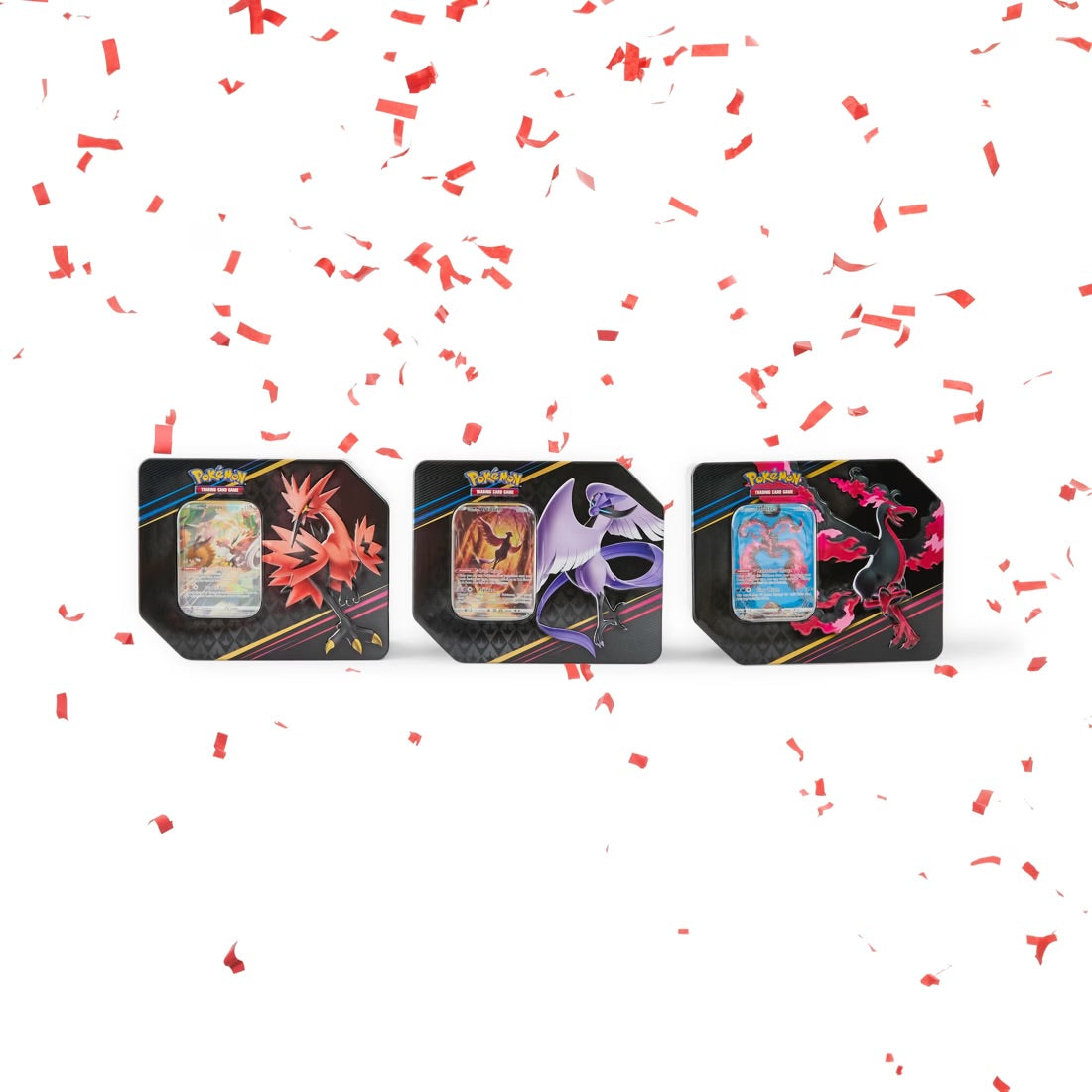 Pokemon Trading Card Game: Crown Zenith Tin x3 Galarian Articuno, Galarian Zapdos and Galarian Moltres