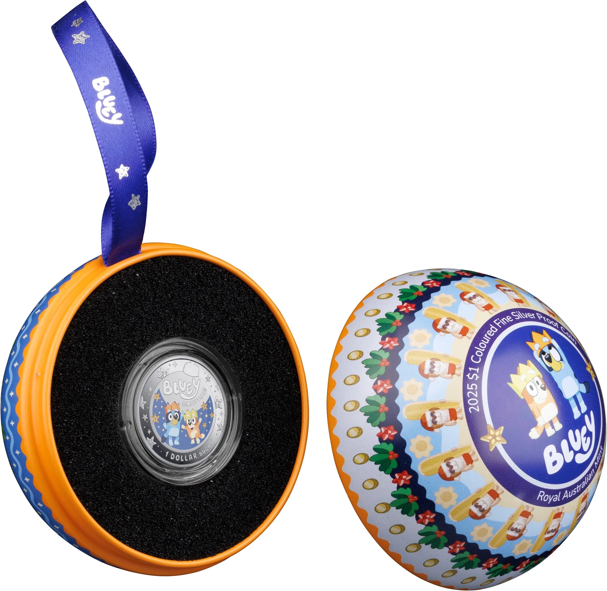 Australia Bluey Christmas 2025 $1 Decoration Colour Silver Proof Coin
