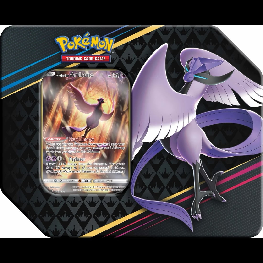 Pokemon Trading Card Game: Crown Zenith Tin x3 Galarian Articuno, Galarian Zapdos and Galarian Moltres
