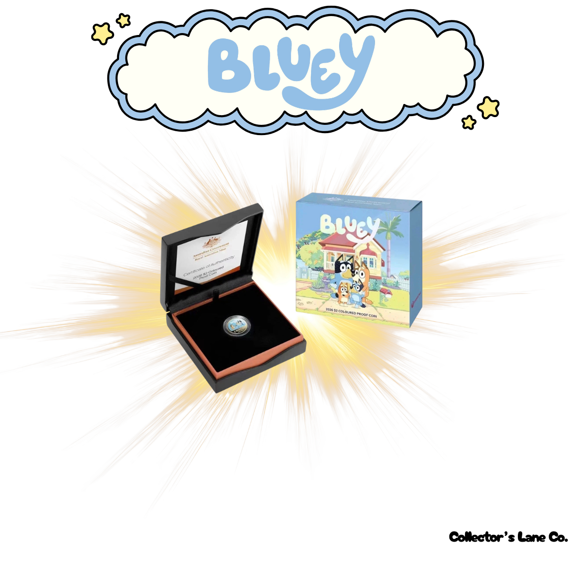 2026 Bluey $2 Coloured AlBr Proof Coin