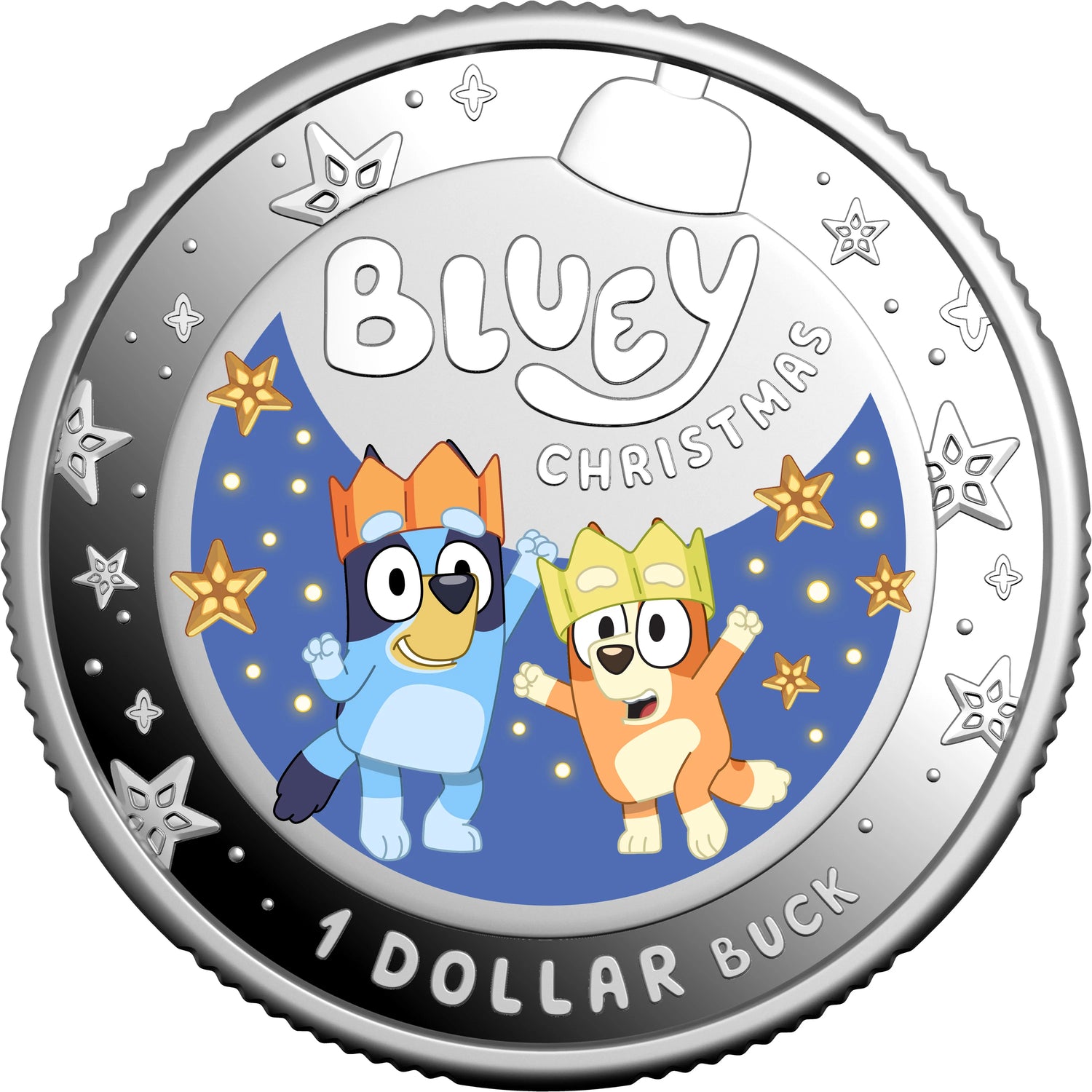 Australia Bluey Christmas 2025 $1 Decoration Colour Silver Proof Coin