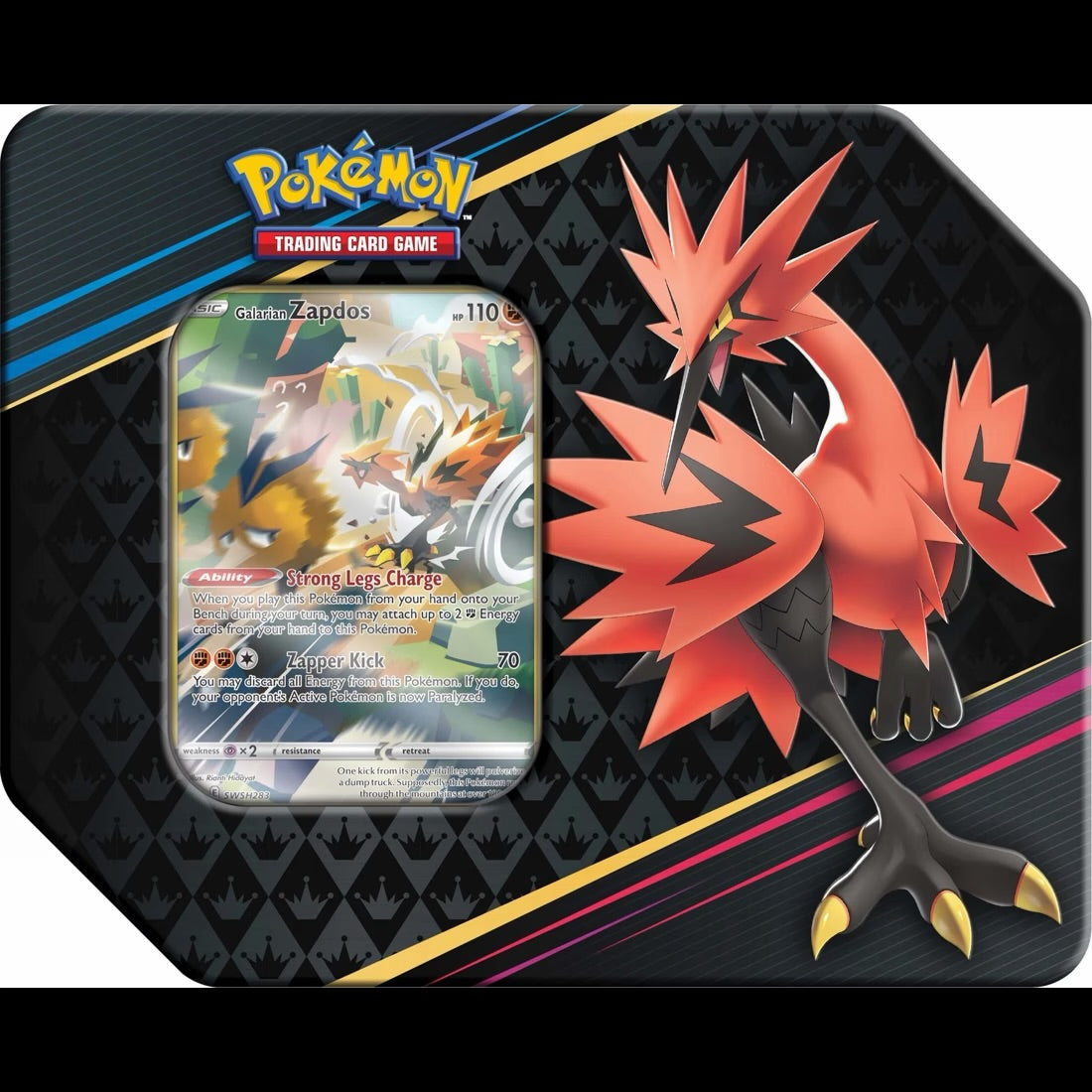 Pokemon Trading Card Game: Crown Zenith Tin x3 Galarian Articuno, Galarian Zapdos and Galarian Moltres