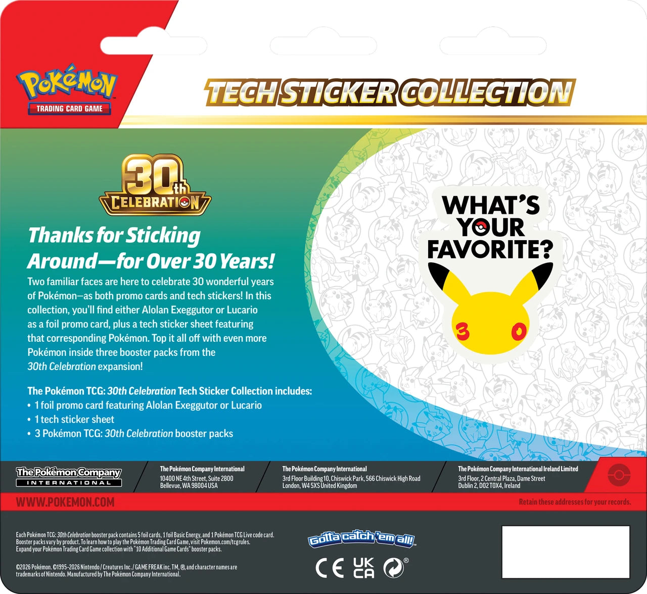 Pokemon TCG: 30th Celebration Tech Sticker Blister (Pre-Order)