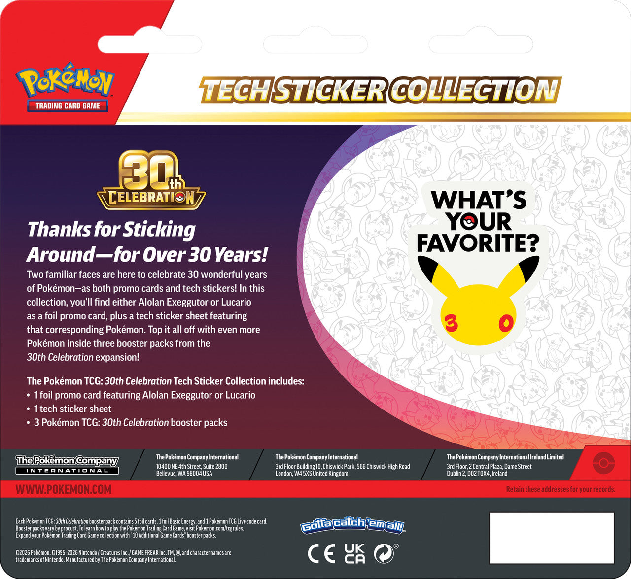 Pokemon TCG: 30th Celebration Tech Sticker Blister (Pre-Order)