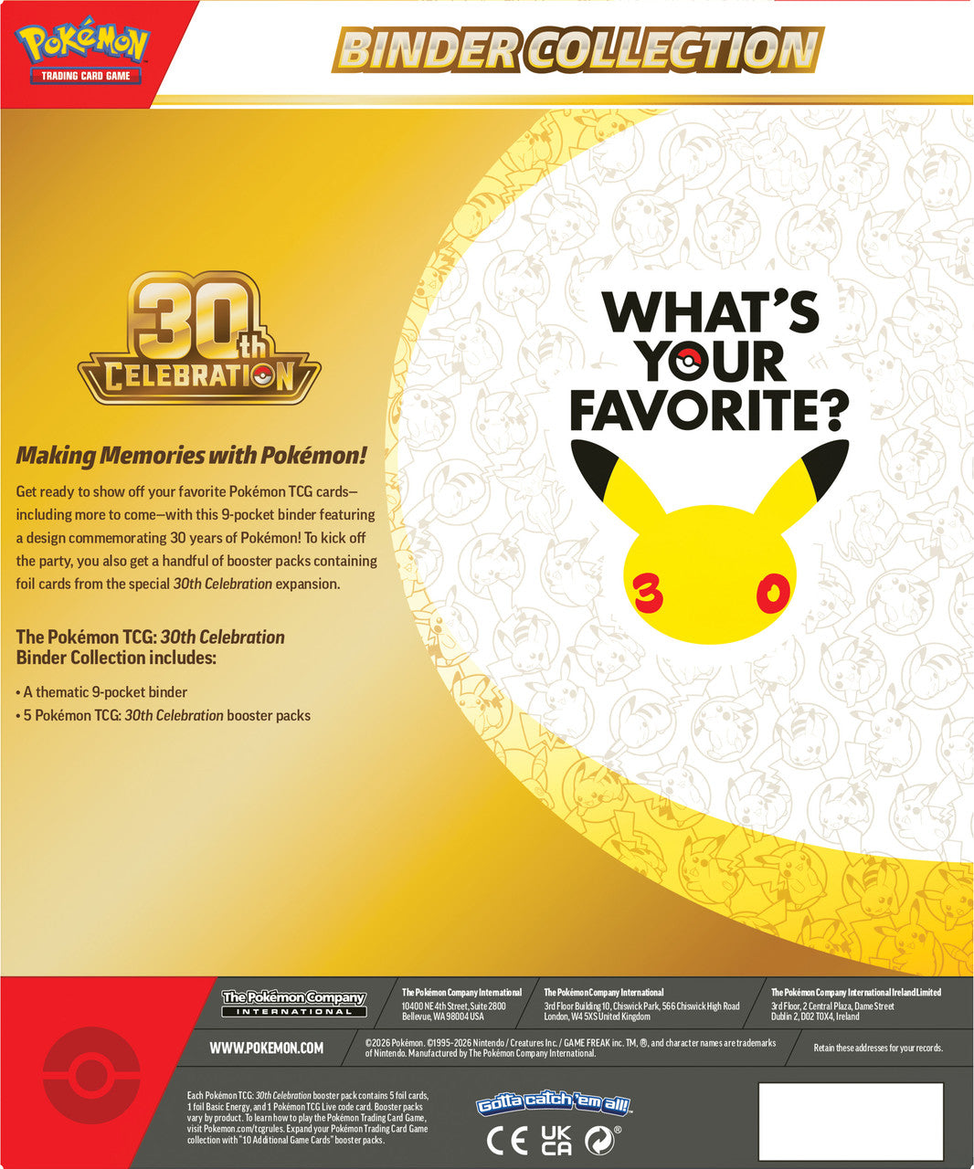 Pokemon TCG: 30th Celebration Binder Box (Pre-Order)