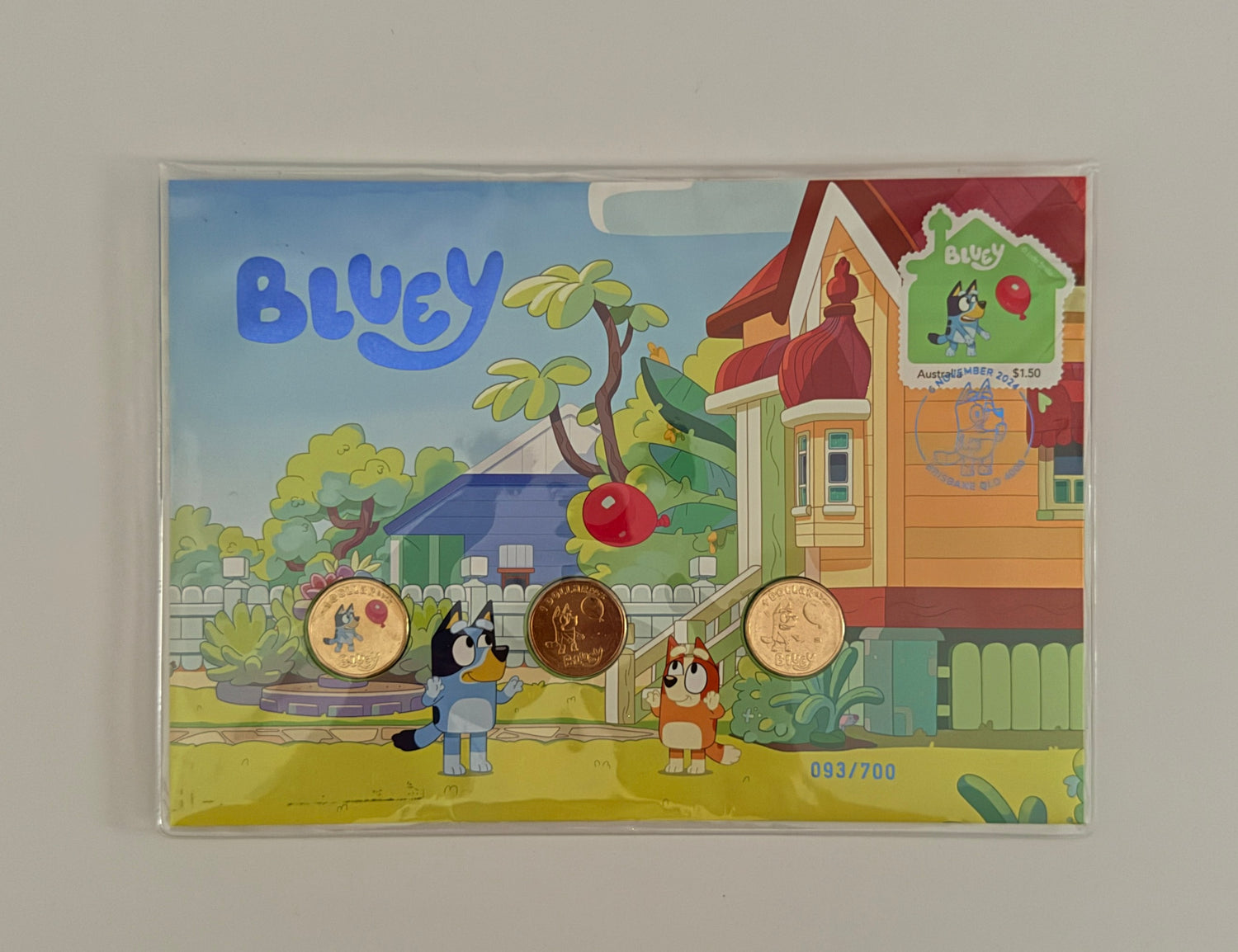 Bluey 2024 Limited Coloured 3-Coin Postal Numismatic Cover (PNC)