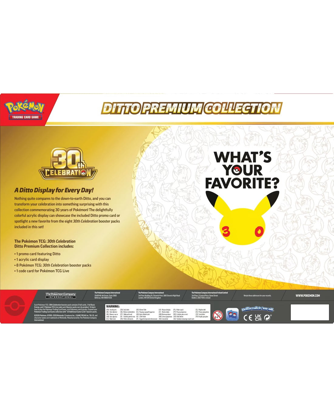 Pokemon - TCG - 30th Celebration Ditto Premium Collection (Pre-Order)