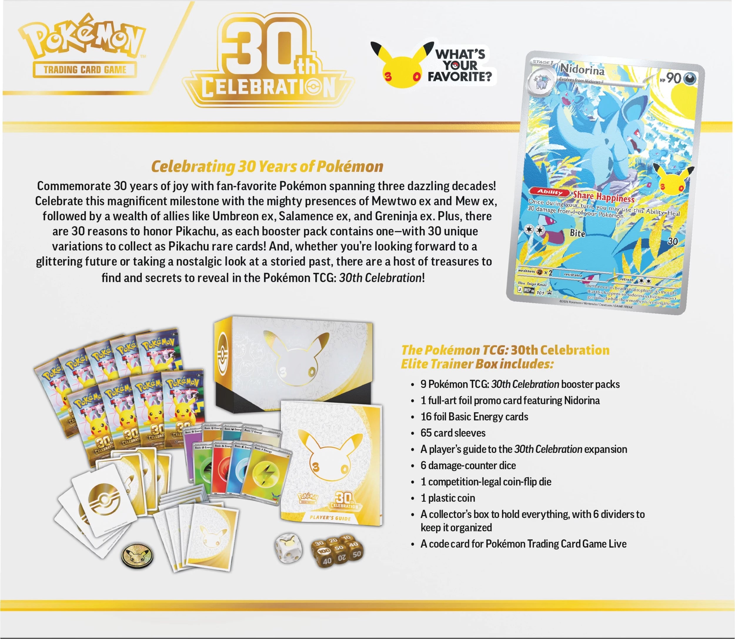 Pokémon TCG: 30th Celebration Elite Trainer Box (Pre-Order)
