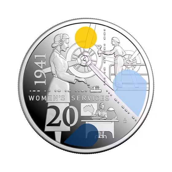 2026 20c Coloured Silver Proof Three Coin Set - 1941: Service Amid Strife