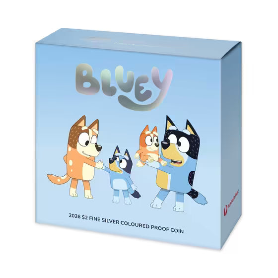 Bluey 2026 $2 Coloured Silver Proof Coin