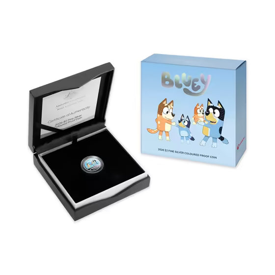 Bluey 2026 $2 Coloured Silver Proof Coin